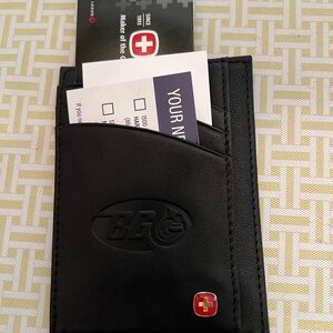 Wenger Black Card Holder with Swiss Emblem